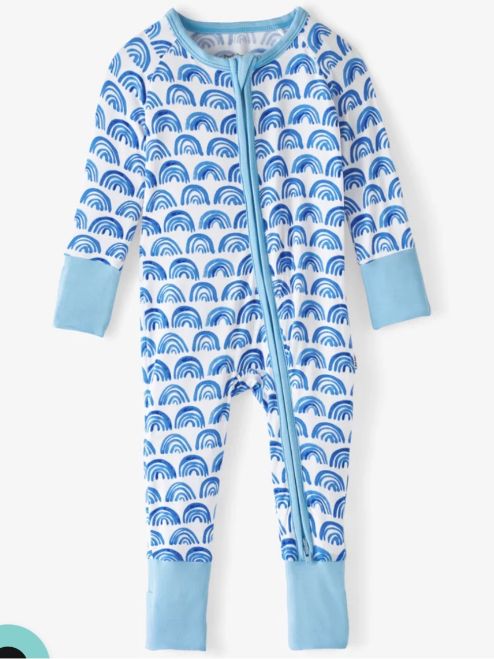NWT Little Sleepies blue rainbow zippy